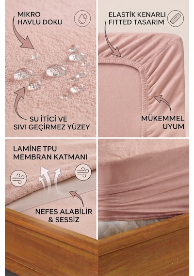 Formeya Pudra Mikro Fitted Sıvı Geçirmez Yatak Koruyucu Alez