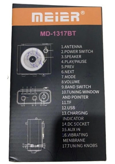 Md-1317bt Bluetooth Nostaljik Tasarım Hoparlör Radyo Plak Çalar Görünümlü Usb, Tf, Aux, Fm/am/sw