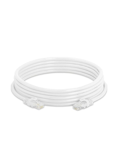 Cat6 Utp Patch Cord 5M Beyaz 24 Awg Fabrikasyon Uçlu (5'li Paket)