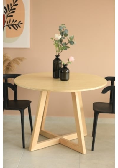 85 CM YUVARLAK  Yemek Masası, Modern Çam Kaplama Yemek Masası, To