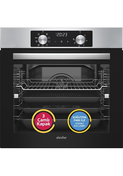 Simfer 10 Fonksiyon Airfry Plus Inox 2'li Ankastre Set (8210 Fırın + 3653 Ocak)