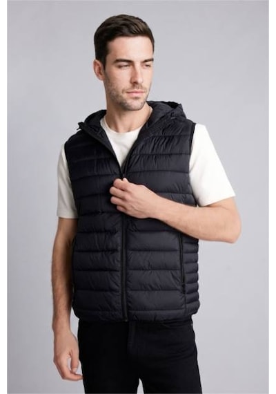 Defacto Su İtici Slim Fit Kapüşonlu Yelek N4652az26aubk27 Siyah-bk27
