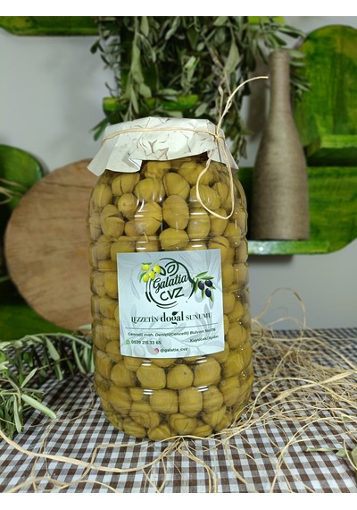 Aydın Yöresi Manzalina Cinsi Sofralık Tatlandırılmış Kırma Yeşil Zeytin 2 Kg