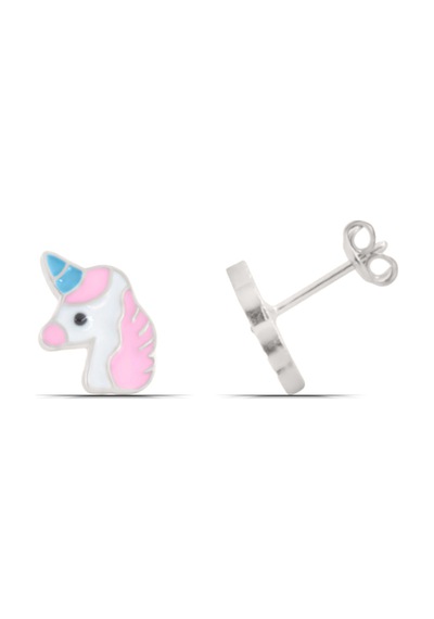 Unicorn Mineli 925 Ayar Gümüş Kız Çocuk Küpe Çok Renkli 56559032