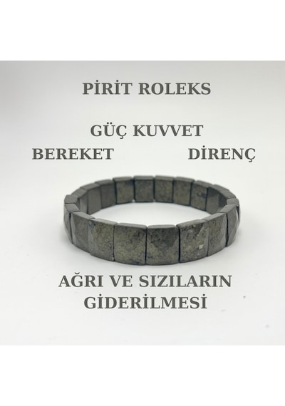 Yıldız Doğal Taş Pirit Doğal Taş Roleks Bileklik Çok Renkli