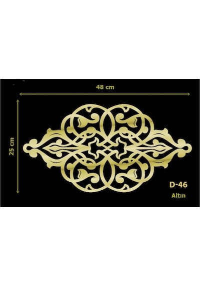 Eymenyapimarket Dekoratif Aynalı Pleksi Mobilya Dolap Süsü 48 X 25 Cm D-46 (177371574)