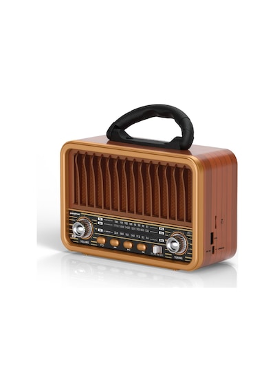 Polosmart Fs111 Kablosuz Nostaljik Radyo Bt 5.3 Type-c Destekli Fm Am Sw Hafızalı Şarjlı Kahverengi