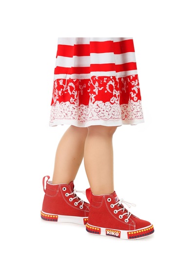 Kiko Kids Gamel Günlük Lastikli Kız Bebek Bot Ayakkabı Kırmızı