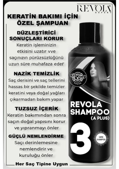 Revola Expert A Plus Brezilya Fönü İçin Tuzsuz Parabensiz Keratin Şampuanı 500 Ml Tüm Saçlar