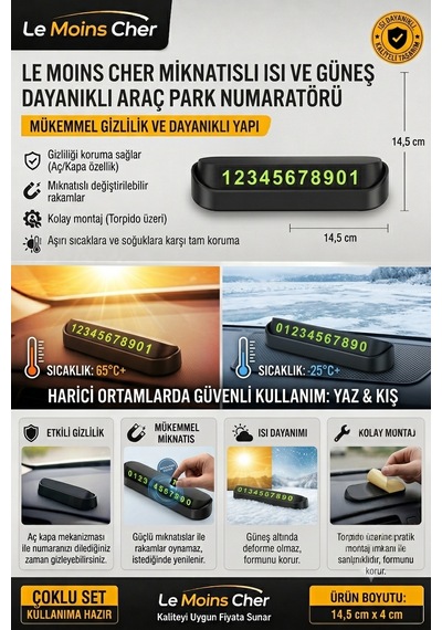 Audi A3 Ambition Araç Park Numaratörü Mıknatıslı Aç Kapa Telefon Numaralığı