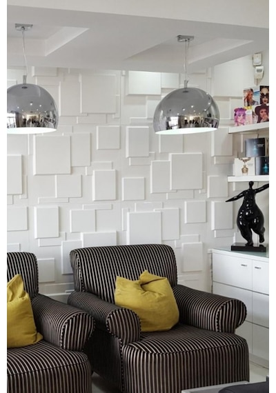 3 Boyutlu Boyanabilir Pvc Duvar Paneli İdea 50-50 Cm 4 Adet-1 Metrekare