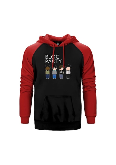 Bloc Party Grup Kırmızı Renk Reglan Kol Kapşonlu Sweatshirt Kırmızı