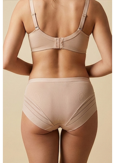 Auw Kadın Mikro Tüllü Toparlayıcı Slip Külot 4'lü - Easyshape Pudra