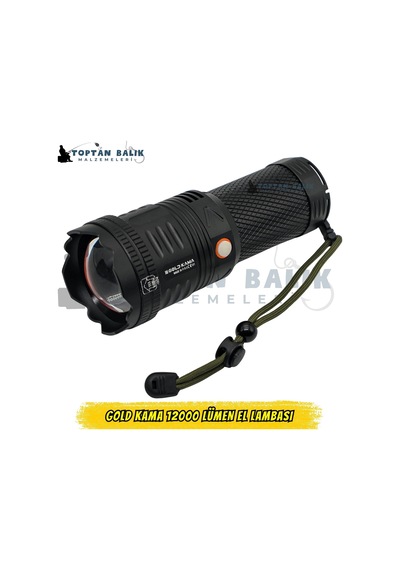 Goldkama Gk-101 12000 Lümen Profesyonel Uzun Menzilli Şarjlı Led Altın