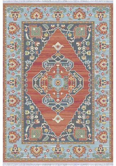 Kiremit Göbekli Dokuma Pamuk Taban Kaymaz Kilim Klm313