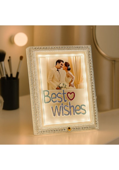 Ledli Best Wishes Fotoğraf Çerçevesi - 18x23cm