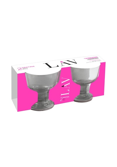 Lav Destina Cam Dondurma & Tatlı Kasesi 2'li Küçük Boy 285 ml (Reçellik )
