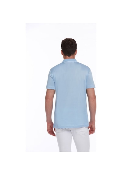 Hatemoğlu Mavi Regular Fit %100 Pamuk Basic Polo Yaka Tişört-Mavi