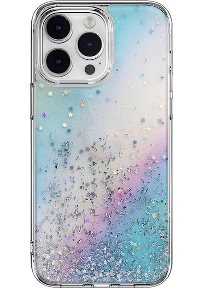 Apple Uyumlu iPhone 14 Pro Max Kılıf Parlayan Simli Şeffaf Lisanslı Switcheasy Starfield Kapak Colorful