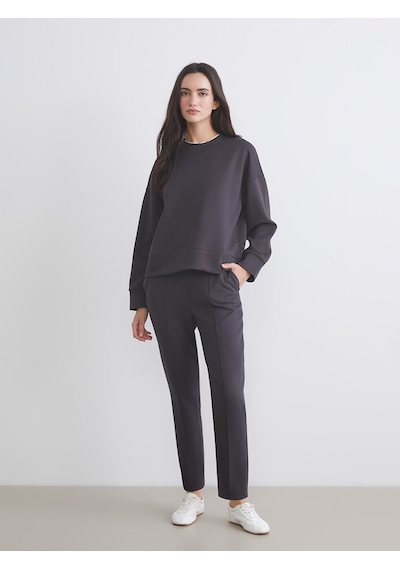 Lcw Vision Siyah Bisiklet Yaka Kadın Sweatshirt
