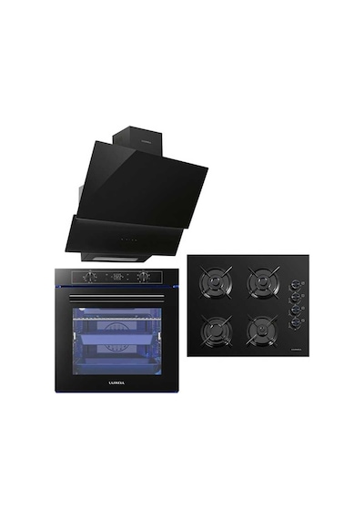 Luxell A68-SGF-OC88-DA6-835 Platinum Siyah Ankastre Set