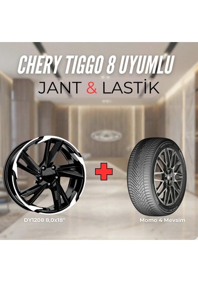 Chery Tiggo8 Uyumlu Momo235/55r18 Dört Mevsim Lastiği 4 Adet Yılı:2025 + Dy1208 Bd 18"jant 4 Adet