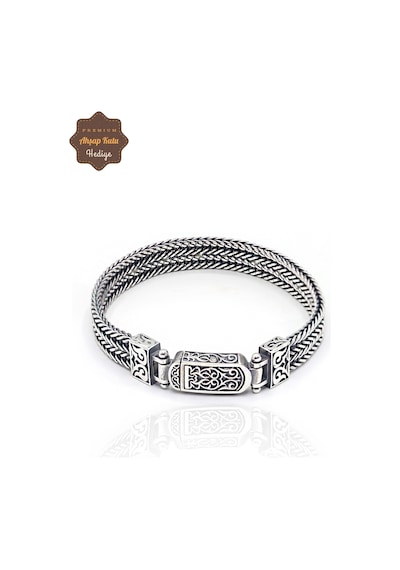 Hasır Model Cihan Bilekliği 925 Ayar Saf Gümüş Erkek Bileklik 201024038 Gümüş