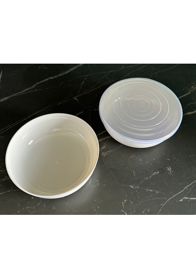 2 Adet 2350 Ml Kapaklı Ve Kapaksız Chef Kase Seti 2 Parça krem