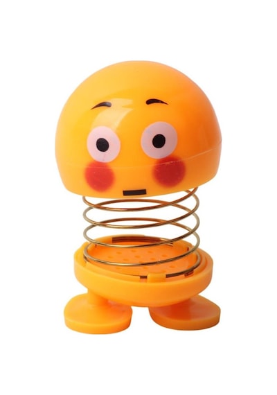 Şaşıran Şaşkın Emoji Smile Zıp Zıp Kafa 8 Cm Araba Torpido Süsü Masaüstü Dekoratif Figür Pasta Süsü Emoji