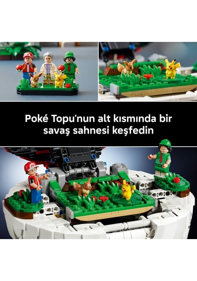 LEGO® Pokémon™ İkonik Eğitmen Anları Poké Topu 72154 - Yetişkinler için Gerçekçi Detaylar İçeren Model Yapım Seti (2339 Parça)