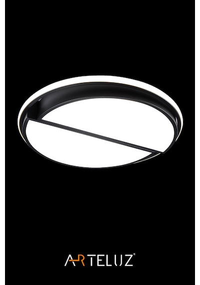 Kesik Yuvarlak Model Modern Plafonyer Avize 50 Cm Siyah