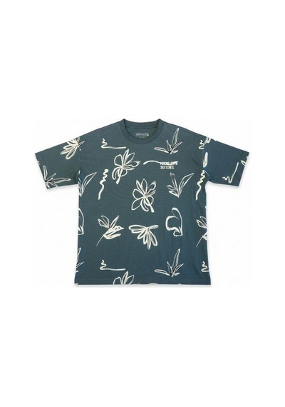 Zekids Erkek Çocuk Pamuklu Desenli Tasarım T-shirt-16770 Renkli