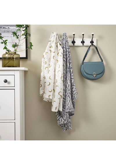 Ikea Landkrabba Banyo Askısı 5 Kancalı 50 X 13 X 8 Cm Beyaz - Siyah