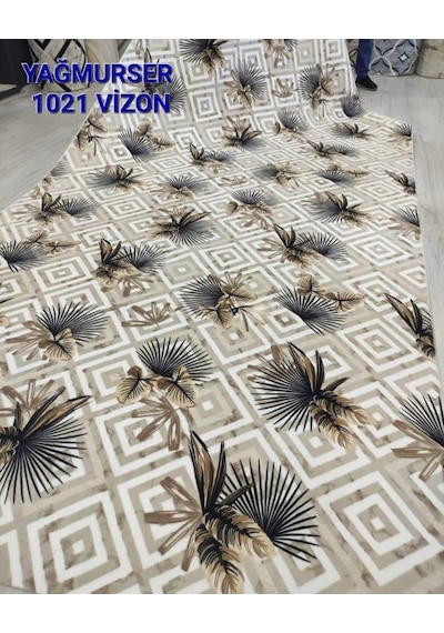 Yağmurser Halı Kelebek Desen Kaymaz Jel Taban Kesme Yolluk
