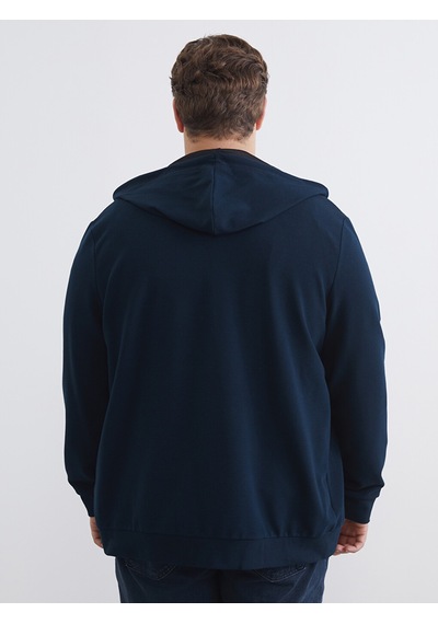 Lcwaıkıkı Classic Lacivert Standart Kalıp Kapüşonlu Erkek Fermuarlı Sweatshirt