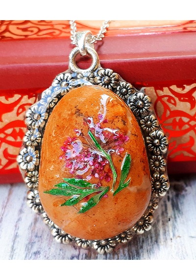 Helenart Gümüş Zincirli Kolye Kariya Pembe