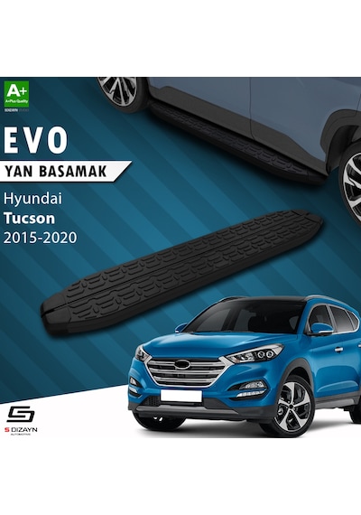 S-dizayn Hyundai Tucson 3 Evo Siyah Yan Basamak 173 Cm 2015-2020