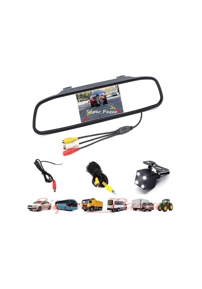 Kingvox 4.3" Ayna Monitör + Araç Geri Görüş Park Kamerası N11.263