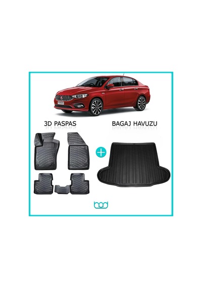 Bod Fiat Egea Sedan 3d Havuzlu Paspas Ve Bagaj Havuzu Seti