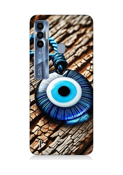 Tecno Spark 7 Pro Uyumlu Nazarlıkta Ahşap Koruma Gücü Desenli Silikon Kılıf Çok Renkli