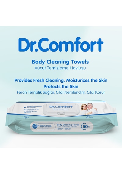 Dr. Comfort Vücut Temizleme Havlusu 12 x 50'li
