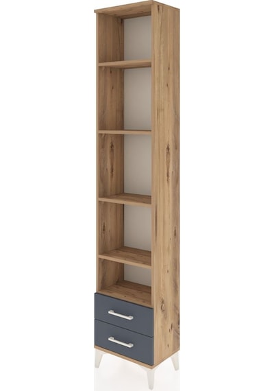 Arges Dolap 5 Raflı 2 Çekmeceli 44x30x221 Çam-antrasit Atlas Çam