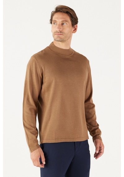 AC&Co / Altınyıldız Classics Erkek Vızon Standart Fit Normal Kesim Yarım Balıkçı Yaka Triko Kazak Vizon AC&Co / Altınyıldız Classics Erkek Vızon Standart Fit Normal Kesim Yarım Balıkçı Yaka Triko Kazak Vizon