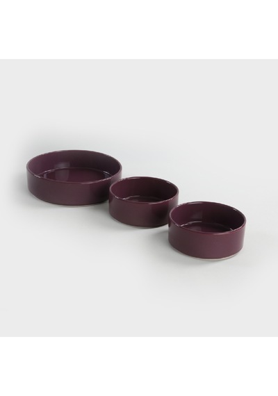 Keramika Mor Stackable Salata/Çerez Seti 3 Parça