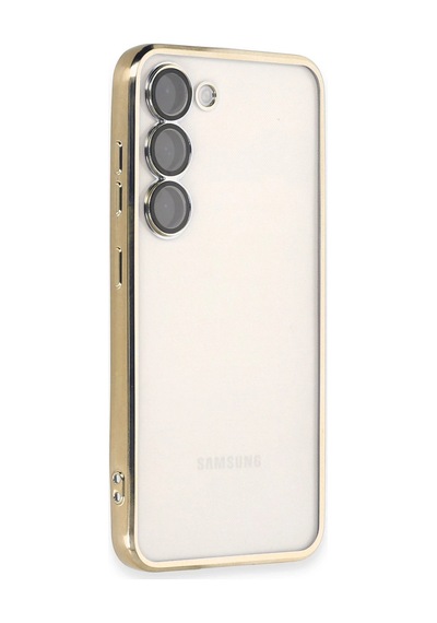 Newface - 50 - Samsung Galaxy Uyumlu S23 Kılıf Razer Lensli Silikon - Zero-hls - - Gold