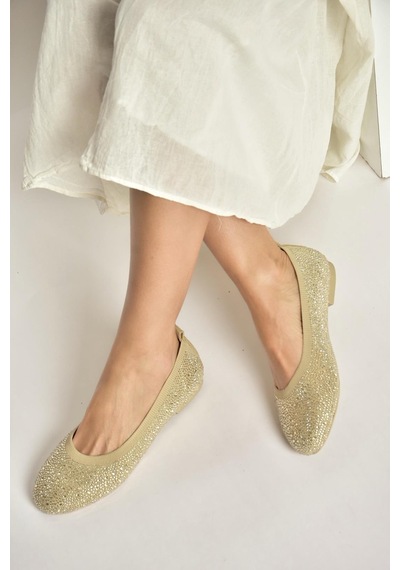 Fox Shoes Y820411004 Ten Triko Kumaş Kadın Babet Ten