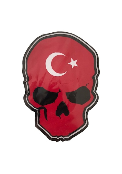 Motosiklet Sticker Kurukafa Ay Yıldız 10cm 8cm A