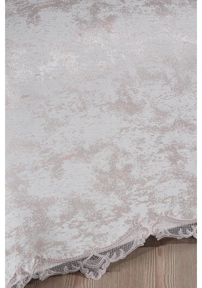 Çeyiz Diyarı Fransız Dantelli Edge Çift Kişilik Yatak Örtüsü 230x250 Cm Krem