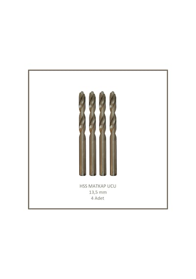 Hss Matkap Ucu 13,5 Mm, Metal, Ahşap, Plastik İçin 4 Adet