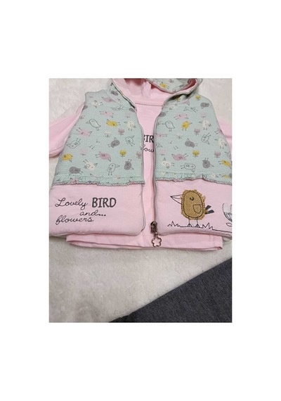 Bubiee Baby Yelekli Badili Pantolonlu 3'lü Takım Çok Renkli